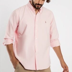 Polo Ralph Lauren Men’s Oxford Classic Long Sleeve Shirt in Pink